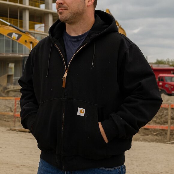 Carhartt Firm Duck Insulated Flannel-Lined Active Black 3XL – Loose Fit Jacket - Picture 1 of 9